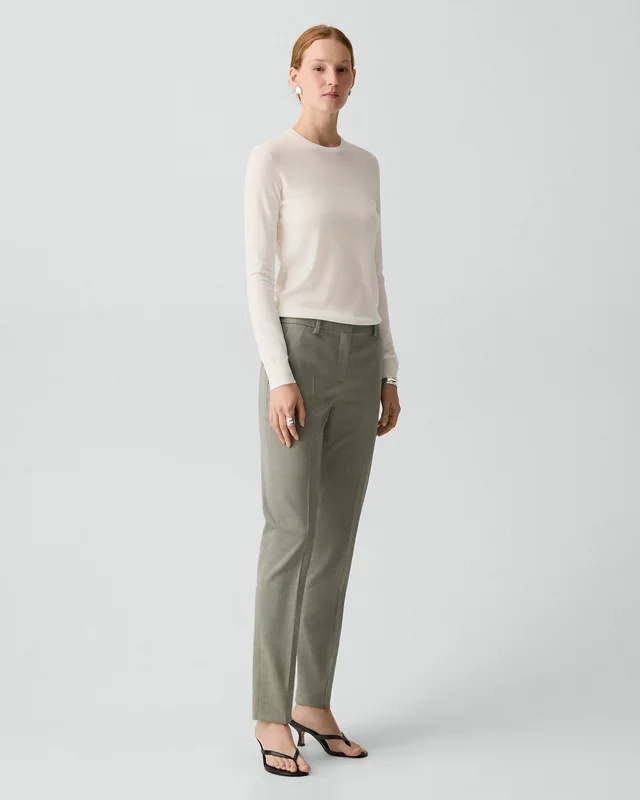Theory Treeca Full Length Pant in Wool Gabardine, photo 3 of 6 from Theory
