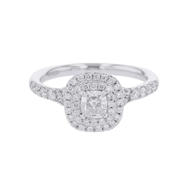 Tiffany & Co. Soleste Diamond Ring Cushion Cut Size Approximately No. 7 Pt950 from GALLERY RARE
