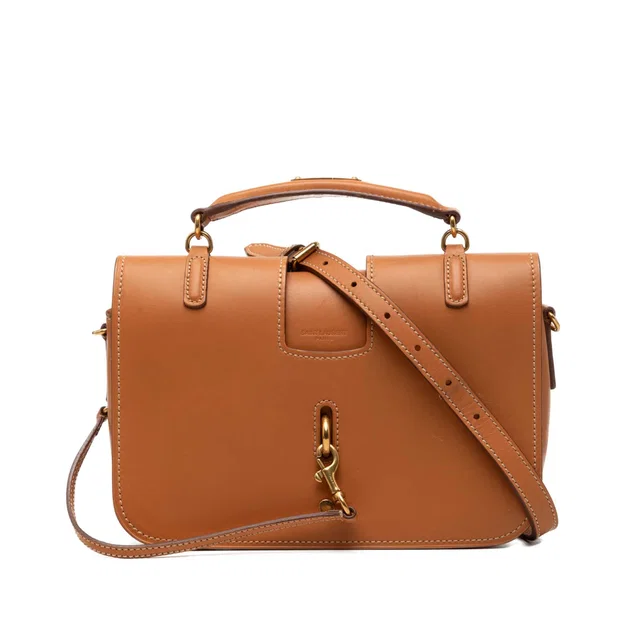 Brown Saint Laurent Medium Lambskin Charlotte Messenger Bag Satchel in Brown Lambskin from Designer Revival