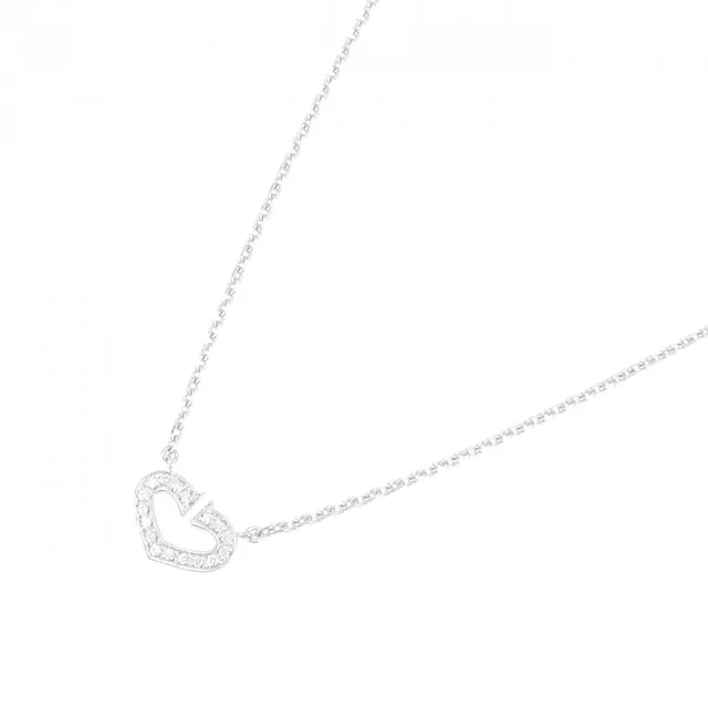 Cartier C Heart 750 White Gold Diamond Necklace in White from LuxUness, photo 2 of 2