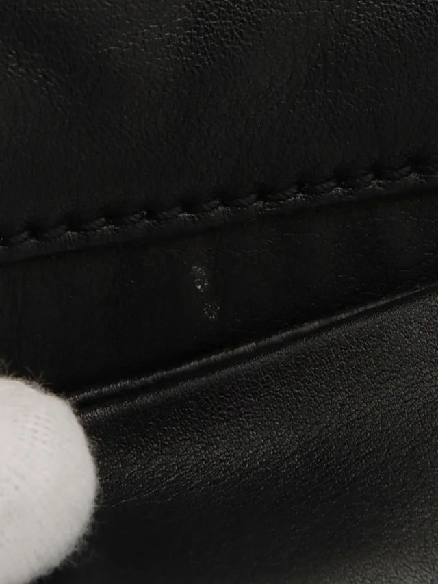 Chanel Around 2007, CC Mark Stitch Chain Shoulder Bag, Black in Black Lambskin from VINTAGE QOO TOKYO, photo 13 of 15