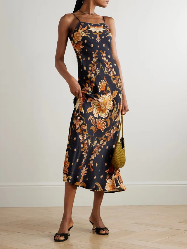 FARM RIO Paisley-print satin-jersey maxi dress in Black, photo 2 of 2 from NET-A-PORTER (Canada)