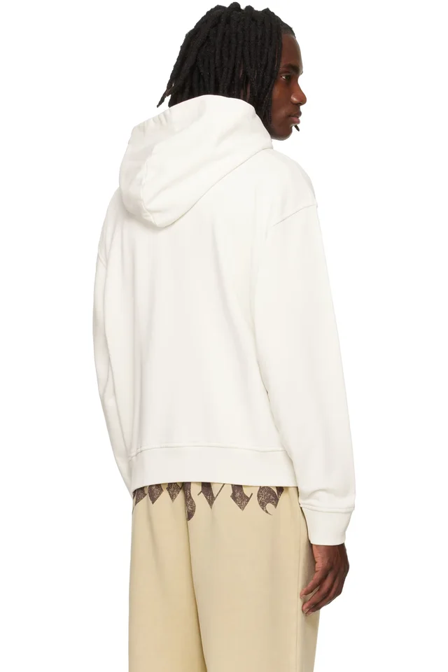Palm Angels Off-White Neck Logo Hoodie, photo 3 of 4 from SSENSE