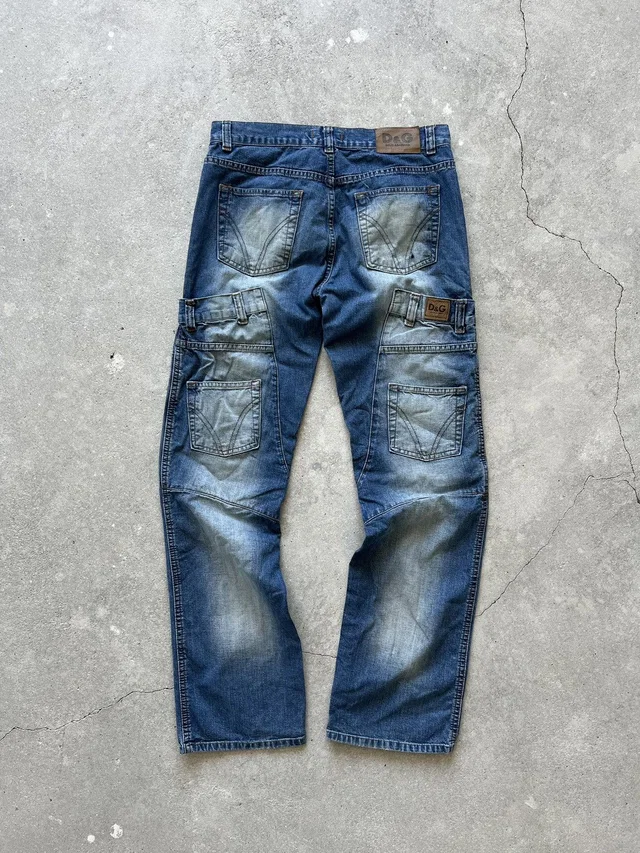 Dolce & Gabbana Vintage Cargo Jeans Archival Multipocket in blue from Grailed