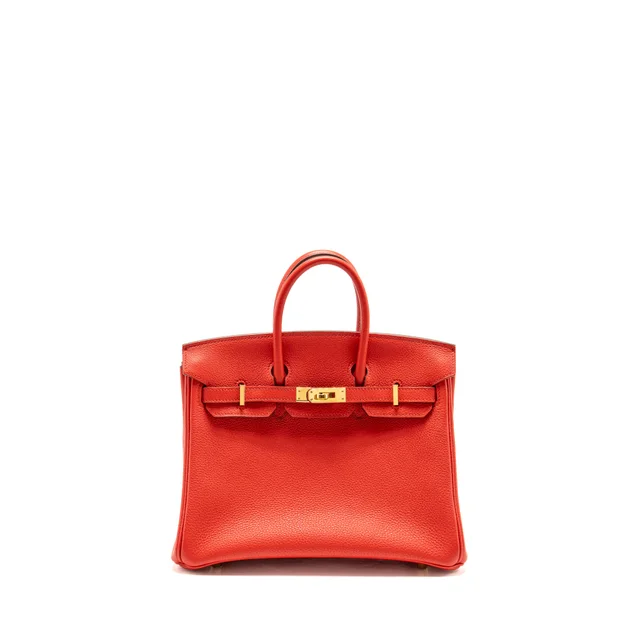 Hermès Birkin 25 togo rouge de Coeur GHW stamp C in Red Togo leather from EMIER