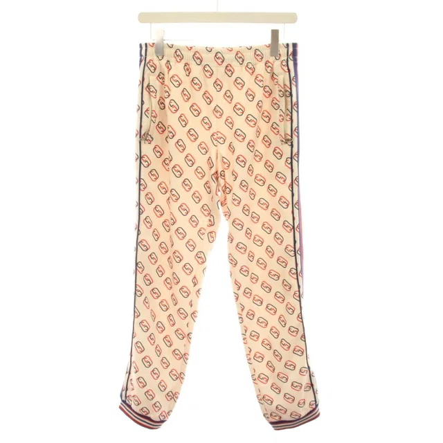 Gucci Jersey Interlocking G Track Pants Side Line GG Logo XS Beige Red Navy YM in Beige Nylon from The Reluxe