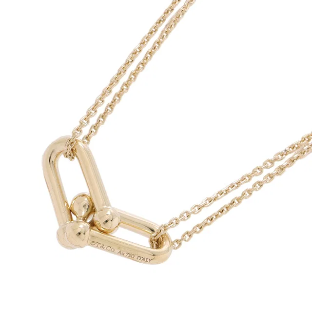 Tiffany & Co. HardWear Double Link Necklace Size Large63364223 18K Yellow Gold in Yellow from GALLERY RARE