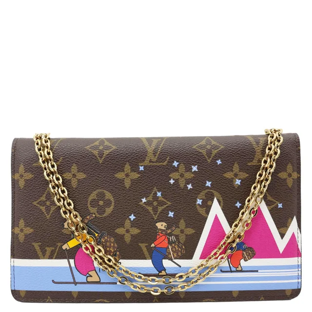 Louis Vuitton Weekend Christmas Animation Pochette Monogram Canvas Crossbody Bag Brown in Brown Coated canvas from Dallas Designer Handbags
