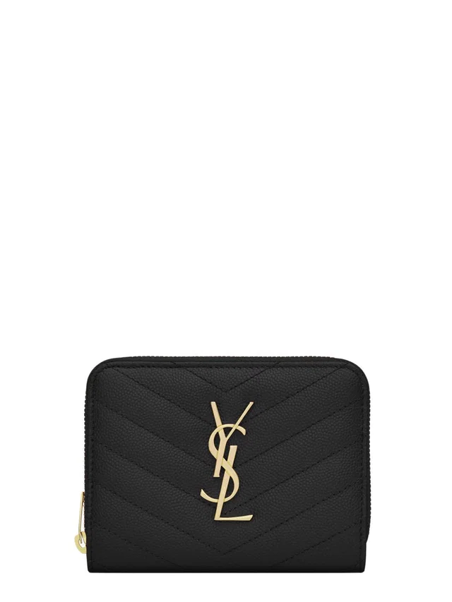 Saint Laurent Cassandre Wallet — Black Calf Leather & Purses in Black Calfskin from HEWI