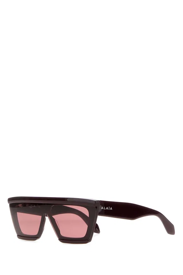 Alaïa Sunglass Acetate Square-Frame Sunglasses — Black Exterior in Black from HEWI