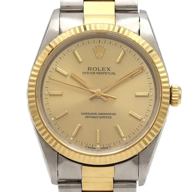 Rolex Oyster Perpetual Stainless Steel Yellow Gold Automatic Watch in Yellow from The Reluxe