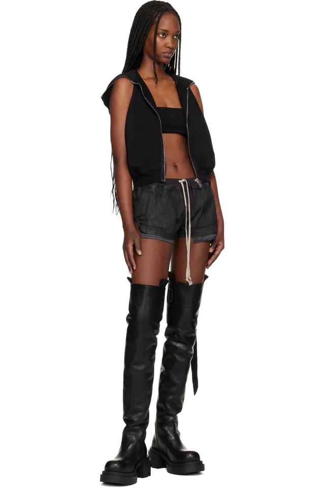 Rick Owens DRKSHDW Black Temple Cyclops SL Hoodie, photo 4 of 4 from SSENSE
