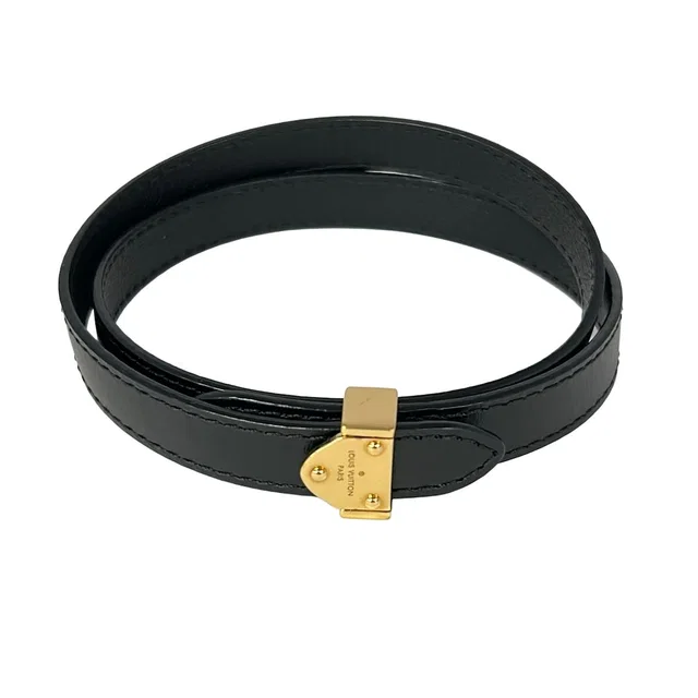 Louis Vuitton Bracelet Box It Leather Black Gold in Black Leather from The Reluxe