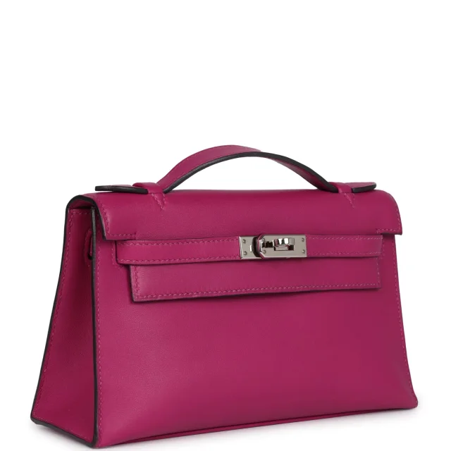 Hermès Kelly Pochette Rose Pourpre Swift Palladium Hardware in Pink Swift leather from Madison Avenue Couture, photo 2 of 8