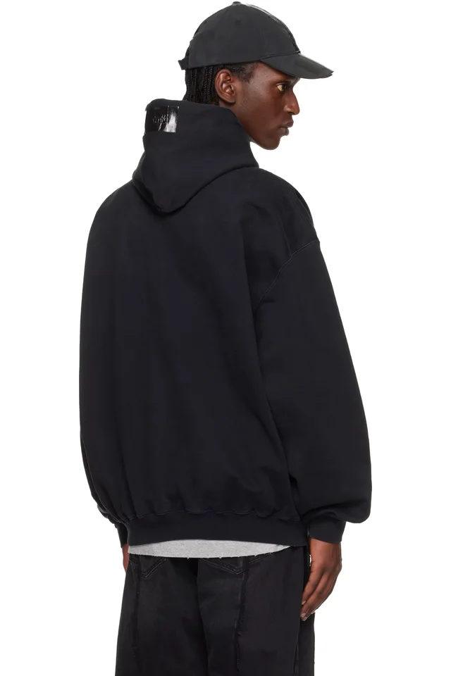 VETEMENTS Black Taped Logo Hoodie, photo 3 of 4 from SSENSE