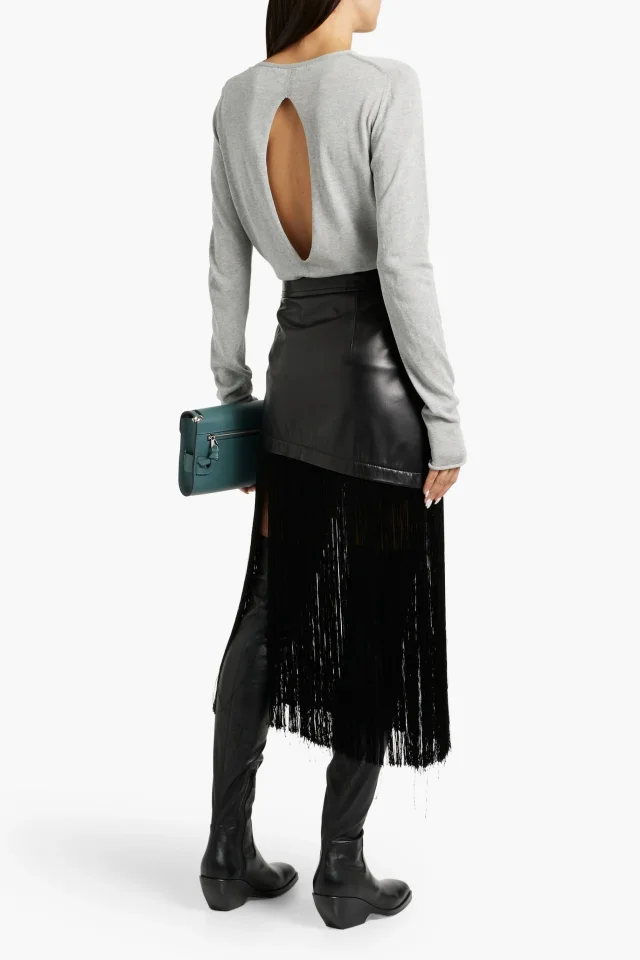 Proenza Schouler Tina Cutout Cotton and Silk-Blend Sweater, photo 3 of 4 from THE OUTNET