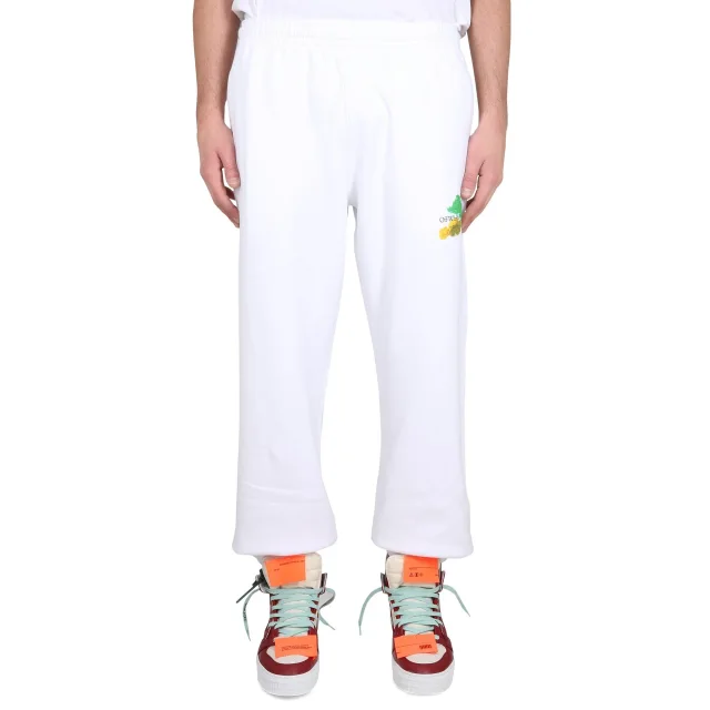 Off White Cotton Logo Sweatpants, photo 2 of 4 from Balardi