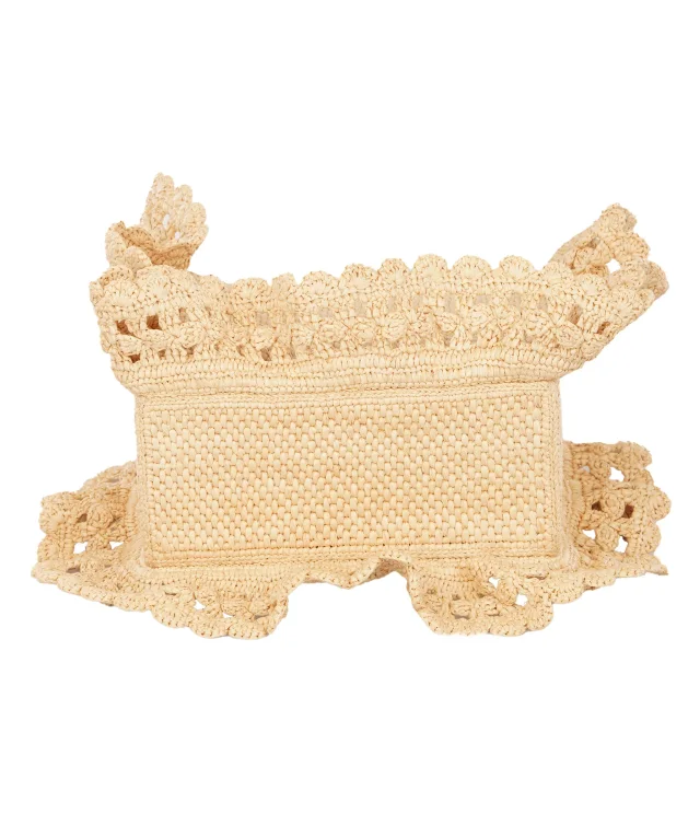 Loewe x Paula's Beige Ibiza Font Ruffla Tote Bag in Beige Raffia from Luxury Promise, photo 4 of 10
