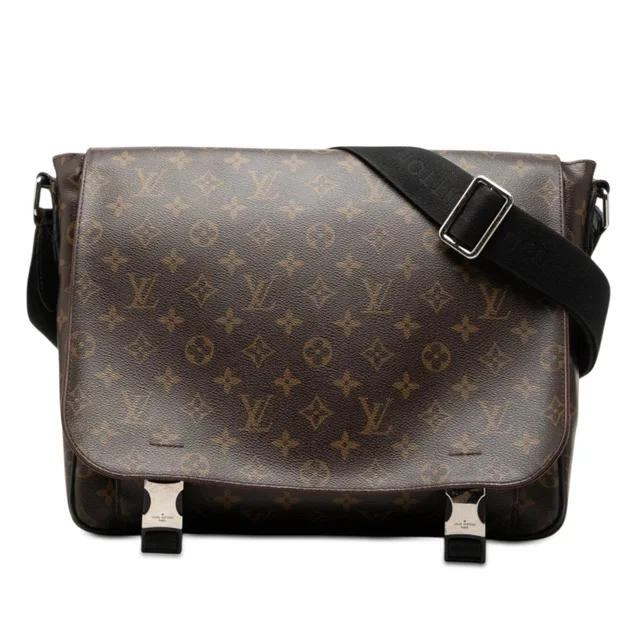 Brown Louis Vuitton Monogram Macassar Clarence Satchel in Brown Coated canvas from Designer Revival