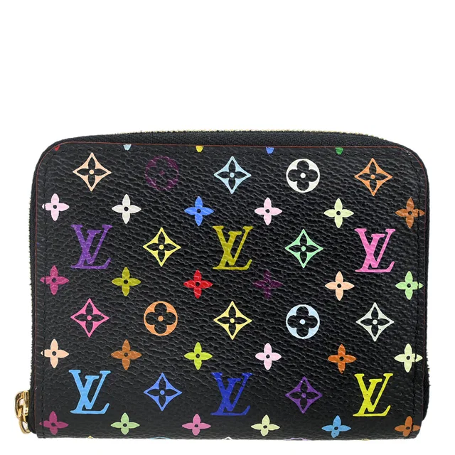 Louis Vuitton 2012 Black Multicolor Zippy Coin Purse Wallet M93740 in Black Canvas from AMORE Vintage Tokyo