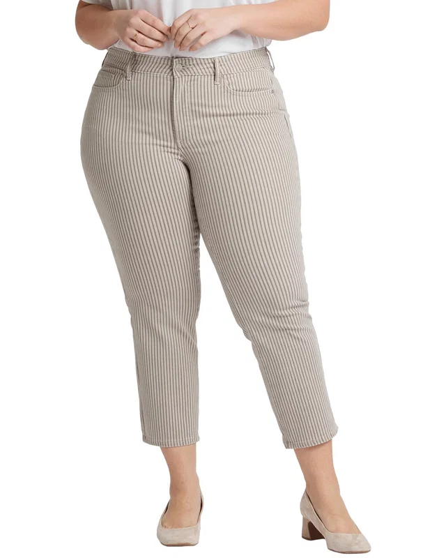 NYDJ Plus Marilyn Sandbar Stripe Ankle Crop Jean, image 1 of 1 from Gilt