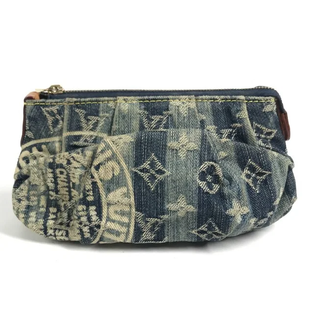 Louis Vuitton Pouch Trousse Raye Monogram Denim Blue in Blue Denim from The Reluxe