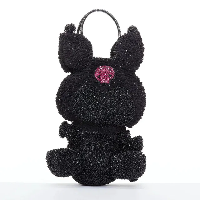 Anteprima Smy Melody Kuromi Sanrio Black Wire Pink Crystal Skull Tote Bag in black from Grailed