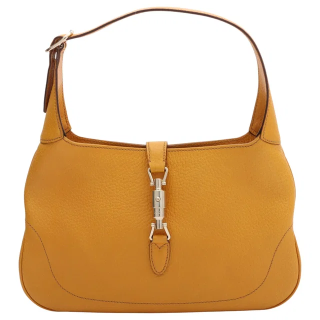 Gucci New Jacky One Shoulder Bag Yellow in Yellow Leather from VINTAGE QOO TOKYO