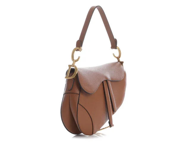 Dior Tan Grained Leather Saddle Bag with Strap in Brown Caviar leather from Ann's Fabulous Finds, photo 5 of 9
