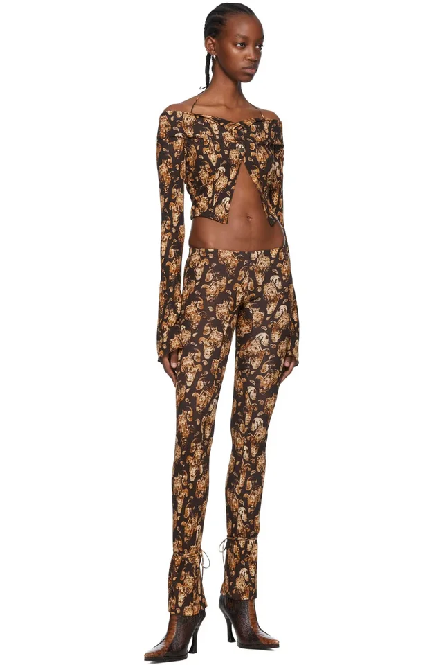 KNWLS Brown Perse Trousers, photo 4 of 4 from SSENSE