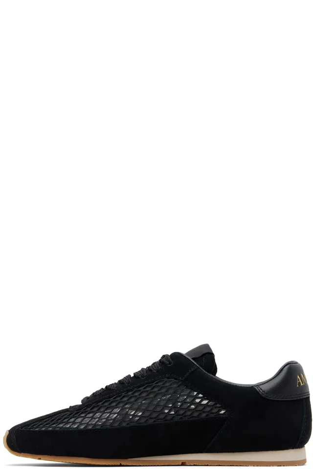 AMIRI Black Mesh Pacific Flat Sneakers, photo 3 of 5 from SSENSE