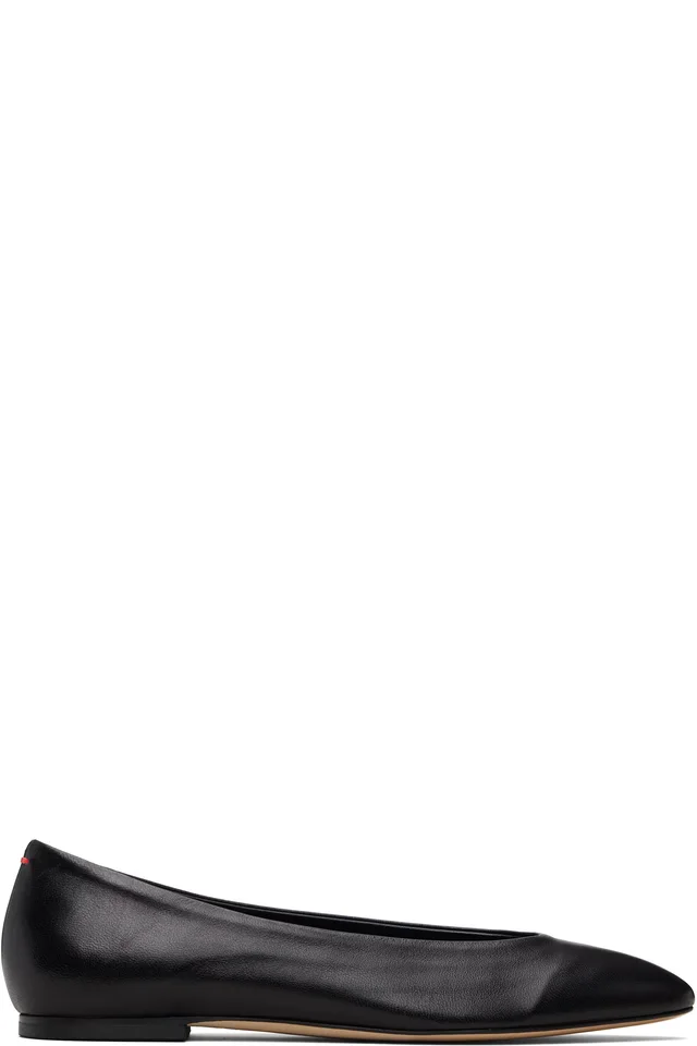 Aeyde Black Ellie Almond-Toe Flats, image 1 of 1 from SSENSE
