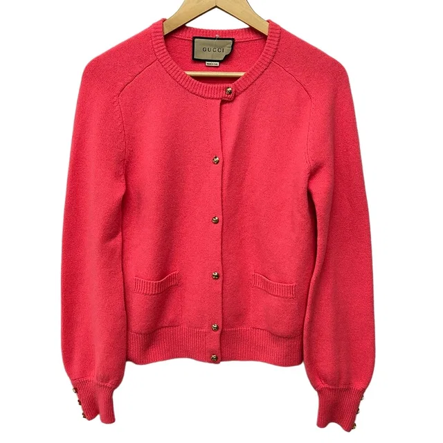 Gucci Cardigan S Pink Long Sleeve in Pink from The Reluxe