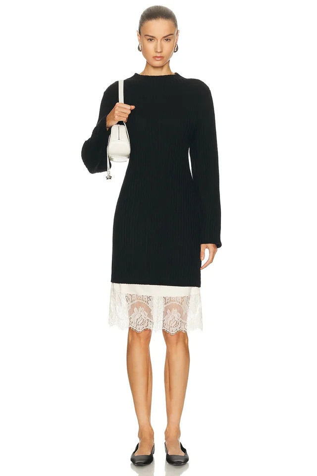 Staud Willow Sweater Dress in Black from FWRD, photo 1 of 1