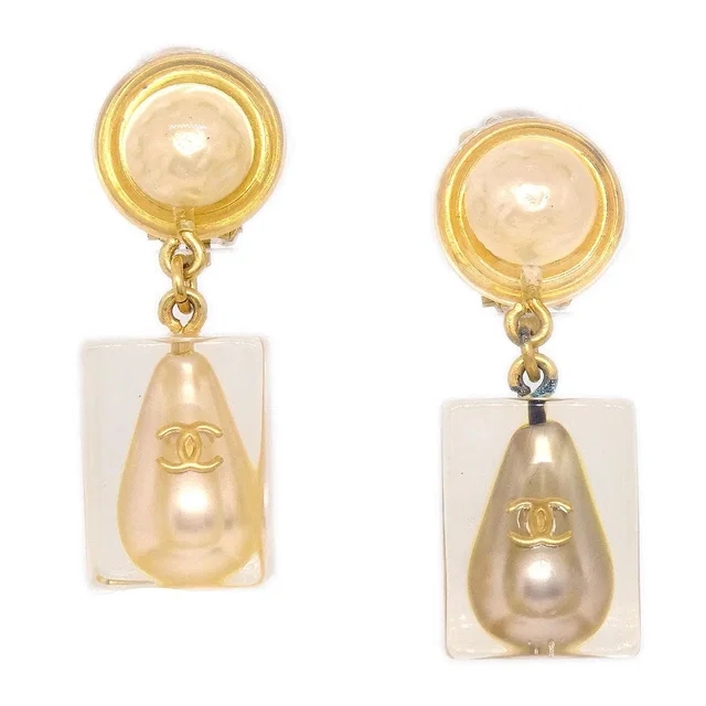 Chanel Imitation Pearl Shaking Earrings Clip-On 97P from AMORE Vintage Tokyo