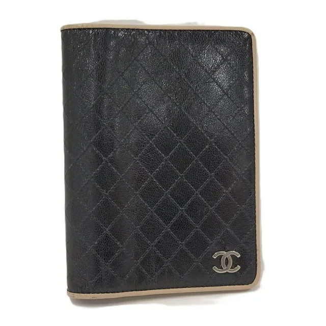 Chanel Notebook Cover Leather Black Agenda in Black Leather from The Reluxe