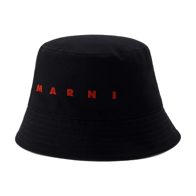 Marni Clzc0110s0-Utc311-00n99 Bucket Hat — Black Cotton in Black from HEWI