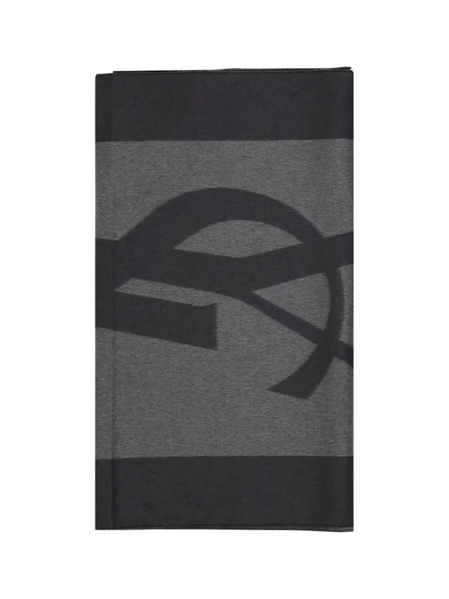 Saint Laurent Scarf — Gray Silk Scarfs in Grey Silk from HEWI