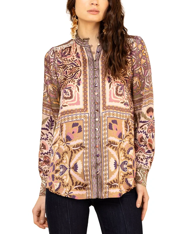 Hale Bob Long Sleeve Etta Woven Silk Blouse, image 1 of 1 from Rue La La