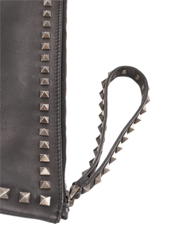 Valentino Garavani Rockstud Leather Pouch Clutch in Leather from Luxury Promise, photo 8 of 11
