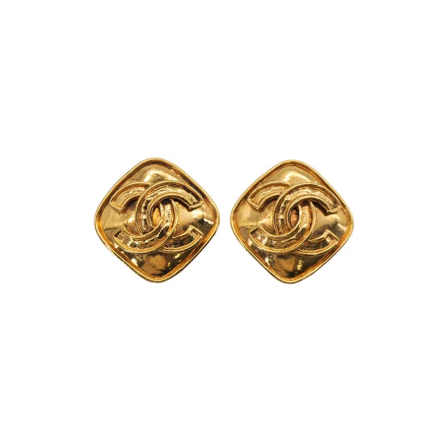 Chanel Vintage Earrings Cocomark Gold Accessory 94P in Gold from Luxury Promise