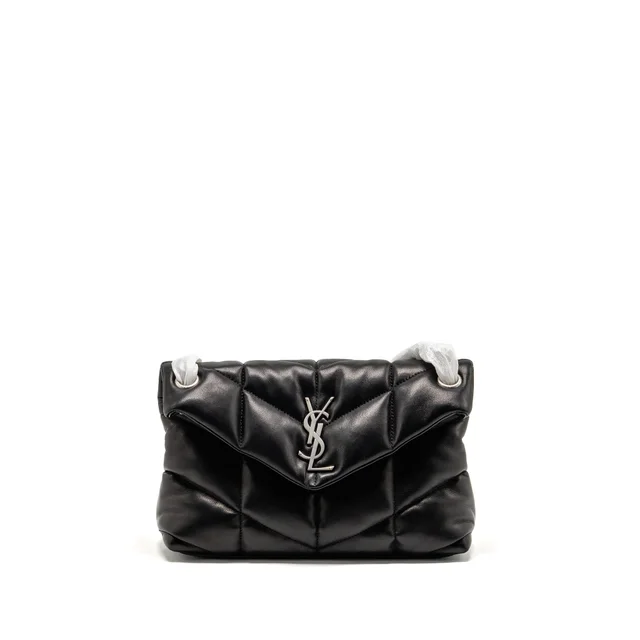 Saint Laurent Small puffer bag Lambskin black SHW in Black Lambskin from EMIER