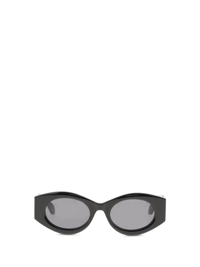 Alaïa Aa4l0082s001 Oval Acetate Sunglasses — Black in Black from HEWI