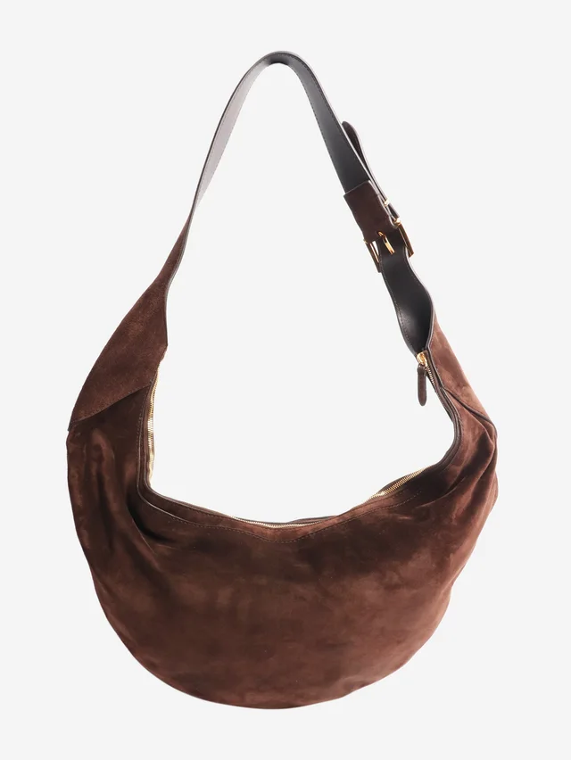 Khaite Brown suede shoulder bag in Brown Suede from Sign of the Times