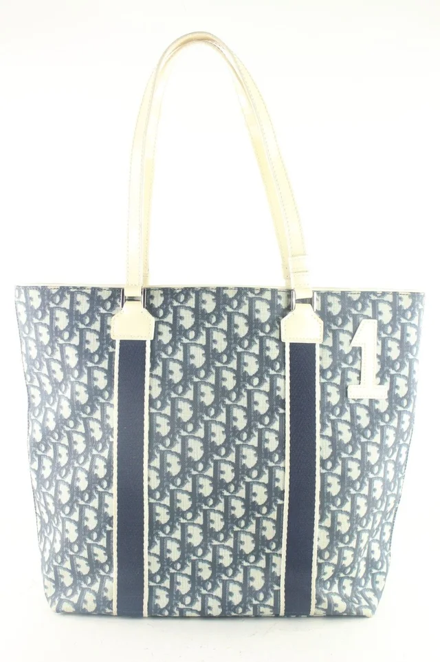 Dior Blue Monogram Trotter No. 1 Shopper Tote in Blue Leather from Bagriculture