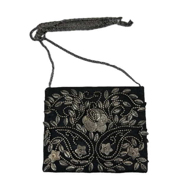 Moynat Women's Crossbody bags - Black/Silver in silver|gray|black from Depop, photo 2 of 9