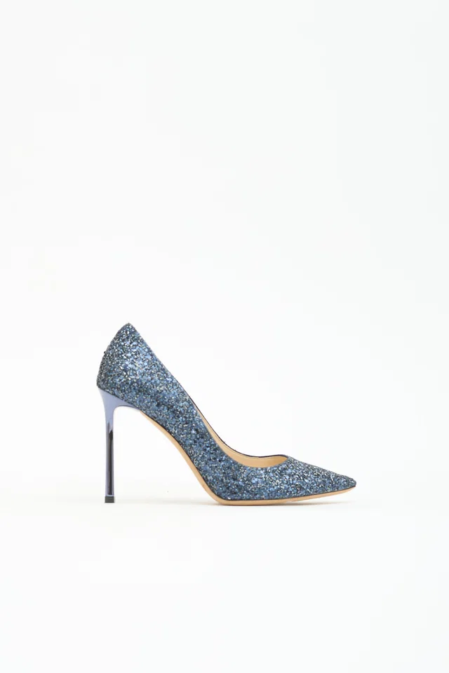 Jimmy Choo Glitter Romy 85 Pump in Leather from VSP Consignment