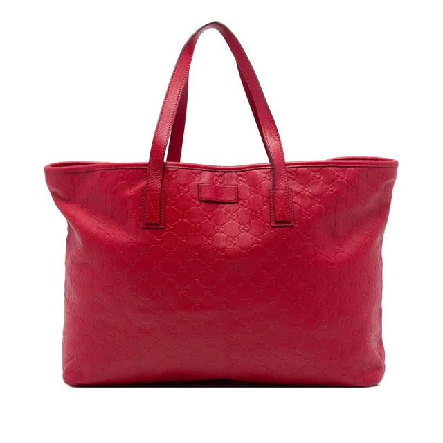 Red Gucci Large Guccissima Tote in Red Leather from Designer Revival, photo 1 of 1