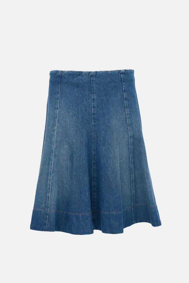 Khaite Denim Midi Skirt in Denim from VSP Consignment