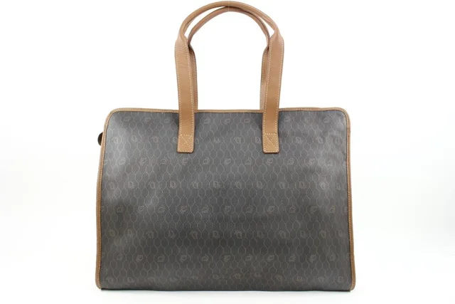 Dior Black x Brown Monogram Trotter Honeycomb Shopper Tote Bag in Black Canvas from Bagriculture